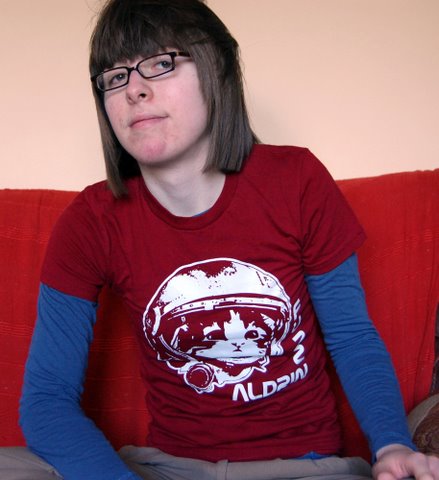 Rachel in a Fuzz Aldrin T-Shirt