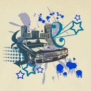 Retro Car Urban Graffiti Graphic - Dark Ink