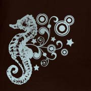 Seahorse Seascape Graphic - Light Ink