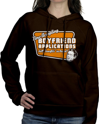 Now Accepting Boyfriend Applications Ladies Hooded Sweatshirt