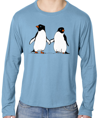 Penguin Lovers Mens Long Sleeve T-Shirt