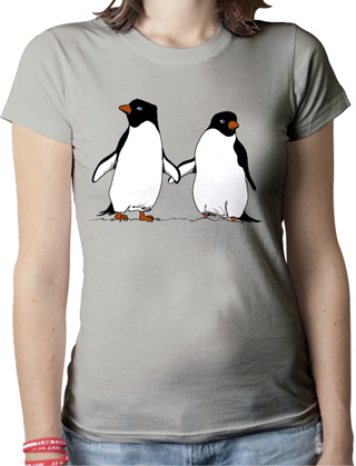 Penguin Lovers Ladies Organic T-Shirt