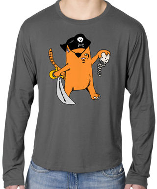 Pirate Kitty Mens Long Sleeve T-Shirt