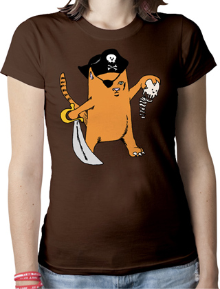 Pirate Kitty Ladies Organic T-Shirt