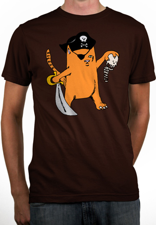 Pirate Kitty Mens Organic T-Shirt