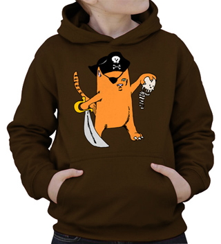 Pirate Kitty Kids Hooded Sweatshirt