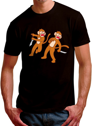 Monkey Knife Fight Mens T-Shirt