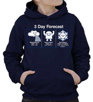 Forecast Snowmageddon Kids Hooded Sweatshirt