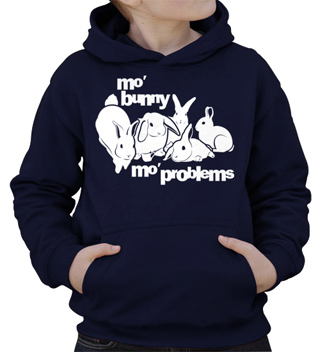Mo Bunny Mo Problems Kids Hooded Sweatshirt