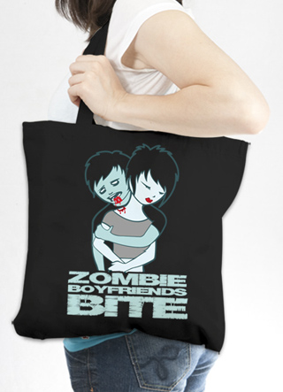 Zombie Boyfriends Bite Tote Bag