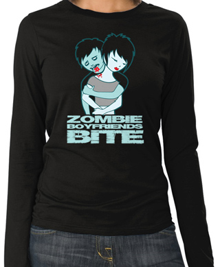 Zombie Boyfriends Bite Ladies Long Sleeve T-Shirt