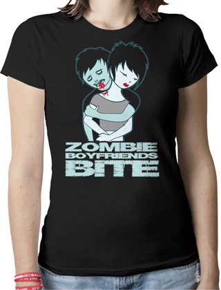 Zombie Boyfriends Bite Ladies Organic T-Shirt