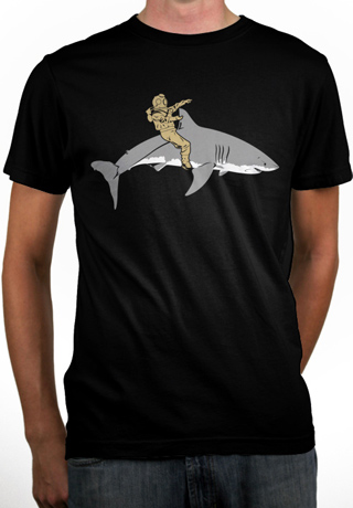 Diver Riding A Shark Mens Organic T-Shirt