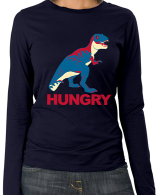 T-Rex Is Hungry Ladies Long Sleeve T-Shirt