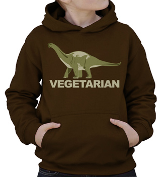Vegetarian Brontosaurus Kids Hooded Sweatshirt