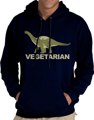 Vegetarian Brontosaurus Mens Hooded Sweatshirt