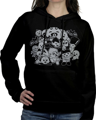 Classic Horror Movie Monsters Ladies Hooded Sweatshirt