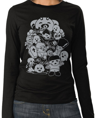 Classic Horror Movie Monsters Ladies Long Sleeve T-Shirt