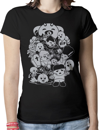 Classic Horror Movie Monsters Ladies Organic T-Shirt