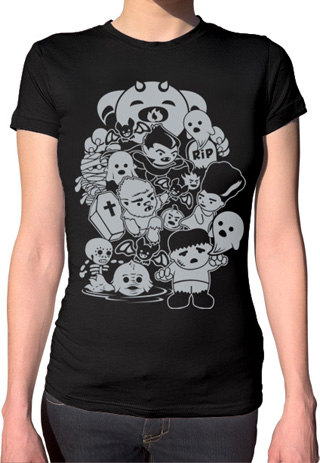 Classic Horror Movie Monsters Ladies T-Shirt