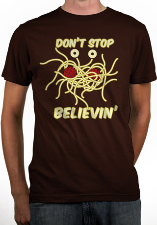 Don't Stop Believin Flying Spaghetti Monster Mens Organic T-Shirt
