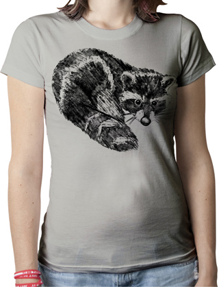 Raccoon Ladies Organic T-Shirt