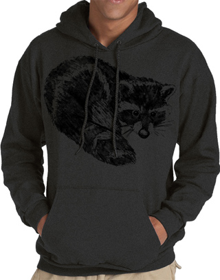 Raccoon Mens Hooded Sweatshirt