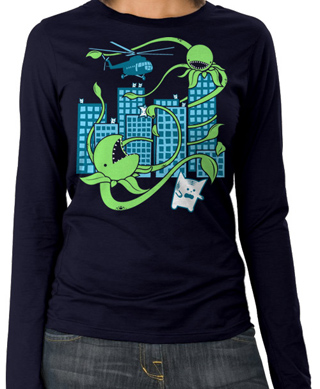 Killer Plant From Outer Space Ladies Long Sleeve T-Shirt