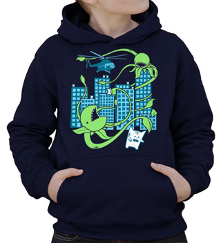 Killer Plant From Outer Space Kids Hooded Sweatshirt