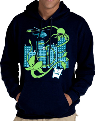 Killer Plant From Outer Space Mens Hooded Sweatshirt