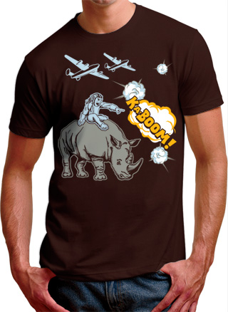 Monkey Rhino Kaboom Mens T-Shirt