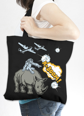 Monkey Rhino Kaboom Tote Bag