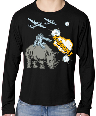 Monkey Rhino Kaboom Mens Long Sleeve T-Shirt