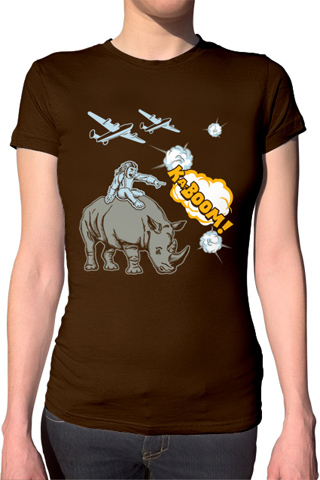 Monkey Rhino Kaboom Ladies T-Shirt