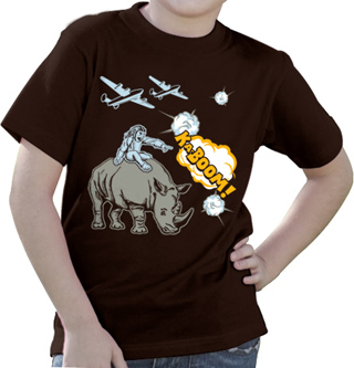 Monkey Rhino Kaboom Kids T-Shirt