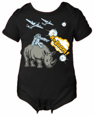 Monkey Rhino Kaboom Infant Bodysuit