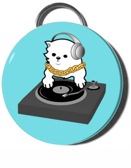 DJ Kitty Keychain Bottle Opener