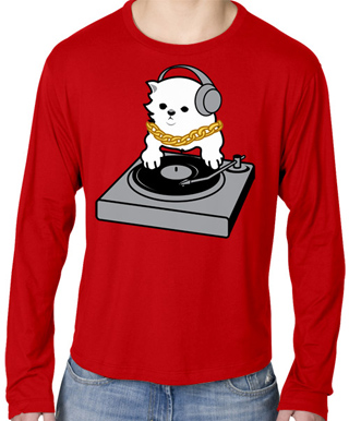 DJ Kitty Mens Long Sleeve T-Shirt