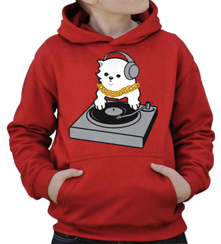 DJ Kitty Kids Hooded Sweatshirt