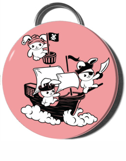 Pirate Bunnies Keychain Bottle Opener
