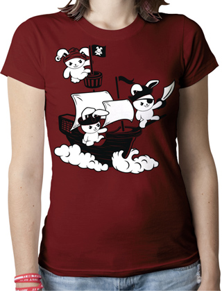 Pirate Bunnies Ladies Organic T-Shirt