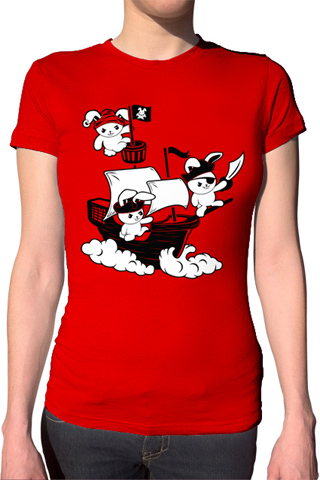 Pirate Bunnies Ladies T-Shirt