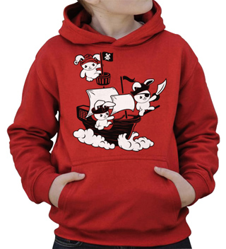 Pirate Bunnies Kids Hooded Sweatshirt