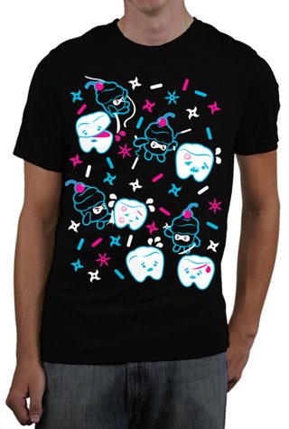 Cupcake Ninjas Vs Teeth Mens Slim Fit T-Shirt