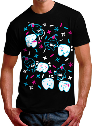 Cupcake Ninjas Vs Teeth Mens T-Shirt