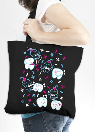 Cupcake Ninjas Vs Teeth Tote Bag