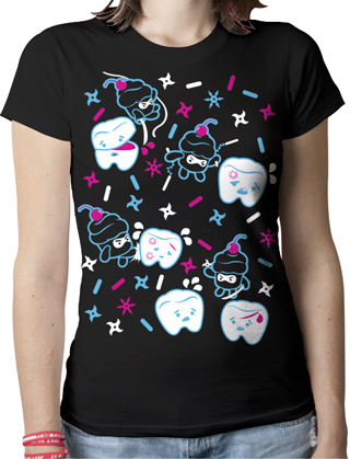 Cupcake Ninjas Vs Teeth Ladies Organic T-Shirt