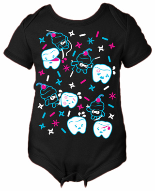 Cupcake Ninjas Vs Teeth Infant Bodysuit