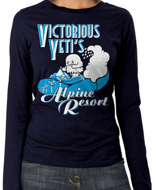 Victorious Yeti's Alpine Resort Ladies Long Sleeve T-Shirt