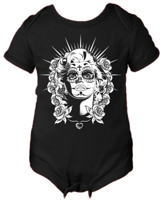 Sugar Skull Zombie Pin Up Infant Bodysuit